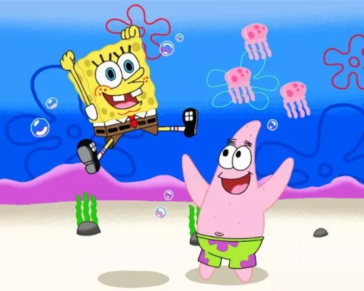 Spongebob And Patrick Diamond Painting