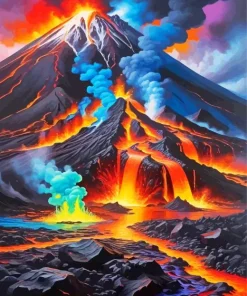 Volcano Art Diamond Painting