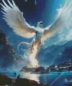 White Griffin Diamond Painting