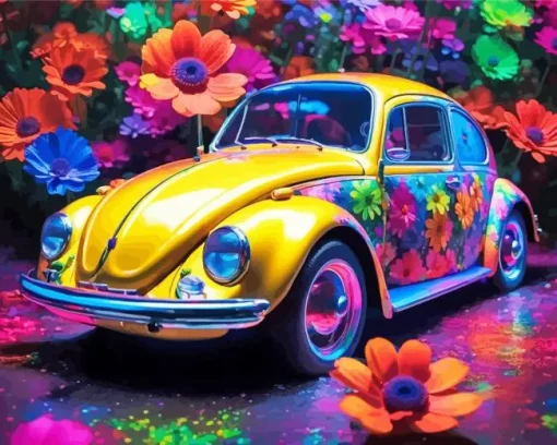 Floral Volkswagen Diamond Painting