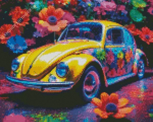 Floral Volkswagen Diamond Painting