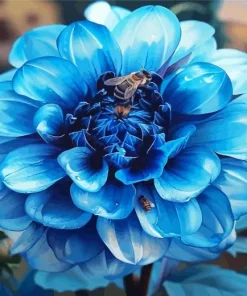 Blue Dahlia Diamond Painting