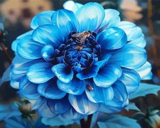 Blue Dahlia Diamond Painting
