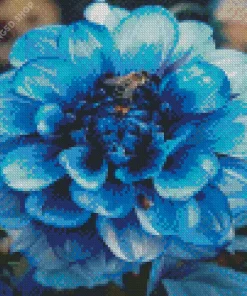 Blue Dahlia Diamond Painting