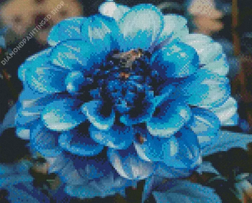 Blue Dahlia Diamond Painting