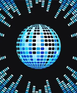 Blue Disco Ball Diamond Painting