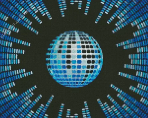 Blue Disco Ball Diamond Painting
