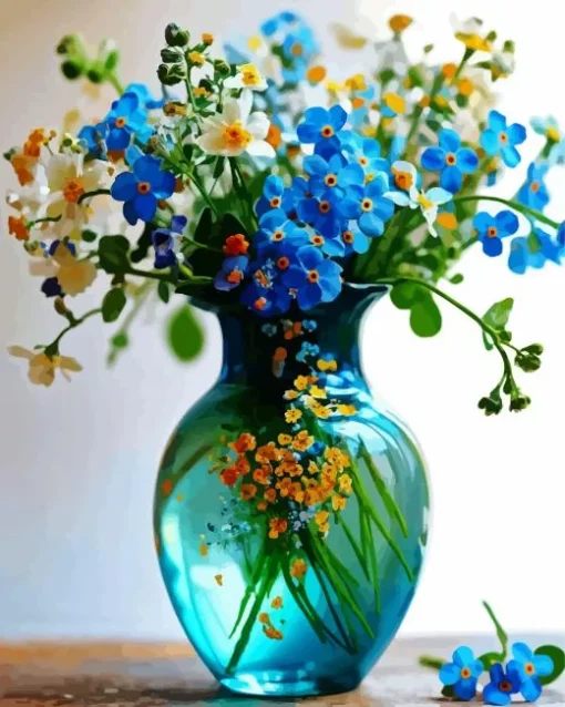 Blue Glass Vase Diamond Painting