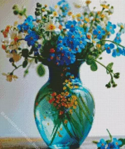 Blue Glass Vase Diamond Painting