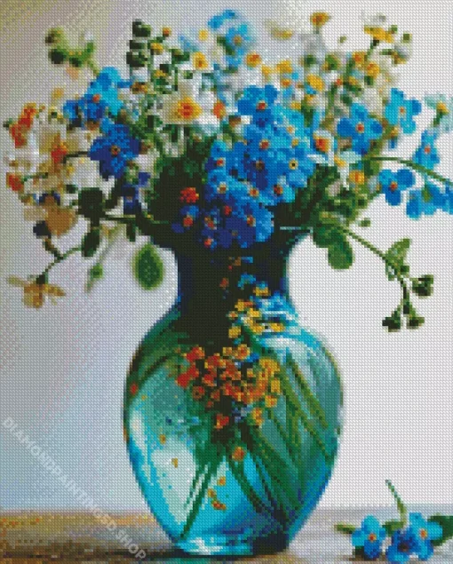 Blue Glass Vase Diamond Painting