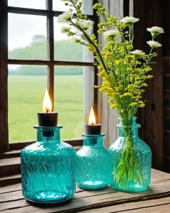 Blue Glass Vases Diamond Painting