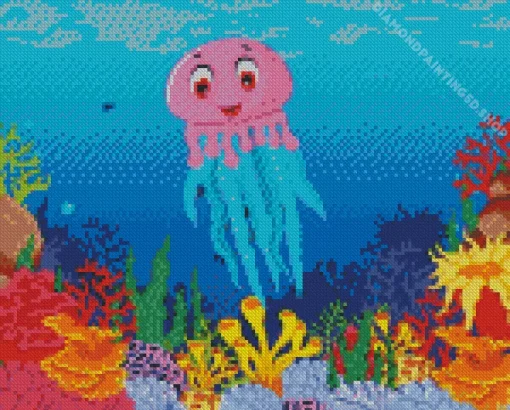 Cartoon Jellyfish Diamond Painting