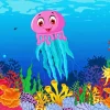 Cartoon Jellyfish Diamond Painting