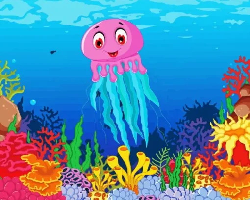 Cartoon Jellyfish Diamond Painting