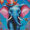 Circus Blue Elephant Diamond Painting