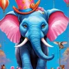 Circus Blue Elephant Diamond Painting