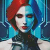 Cyberpunk Blue Girl Diamond Painting