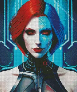 Cyberpunk Blue Girl Diamond Painting
