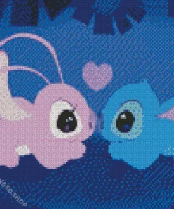 Disney Pink Stitch Diamond Painting