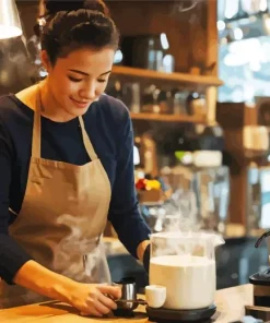 Female Barista Diamond Painting