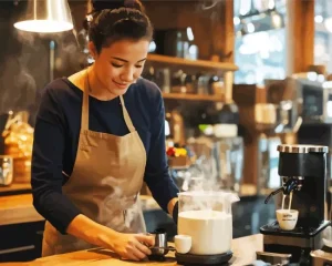Female Barista Diamond Painting