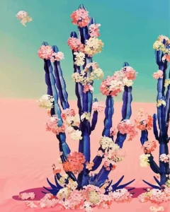 Floral Cactus Diamond Painting