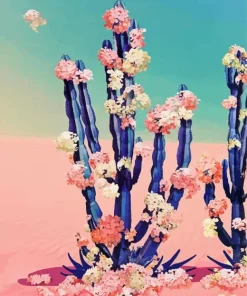 Floral Cactus Diamond Painting