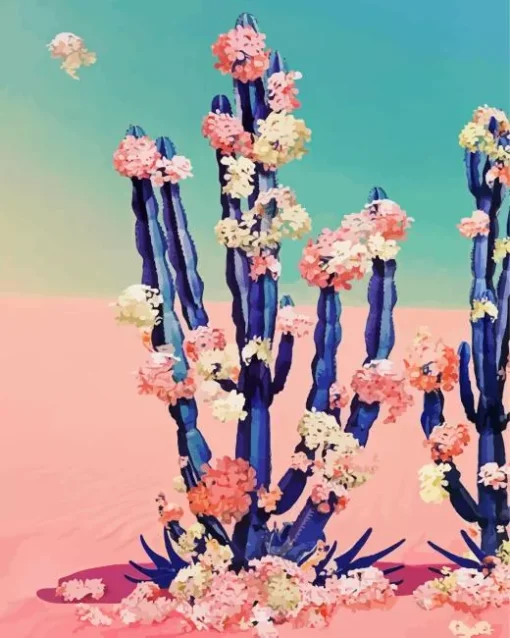Floral Cactus Diamond Painting
