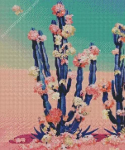 Floral Cactus Diamond Painting