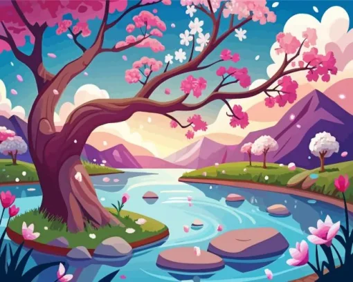 Illusrtation Blossom Diamond Painting