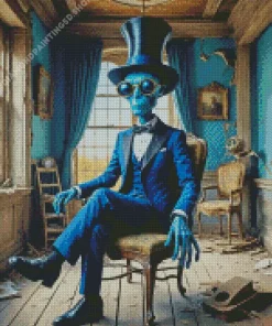 Mr Blue Alien Diamond Painting