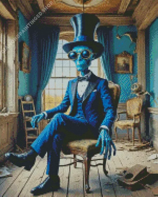 Mr Blue Alien Diamond Painting