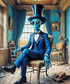 Mr Blue Alien Diamond Painting