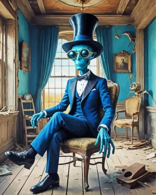 Mr Blue Alien Diamond Painting