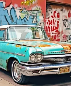 Old Blue Car Diamond Painting