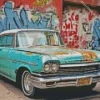 Old Blue Car Diamond Painting