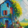 Old Blue House Diamond Painting