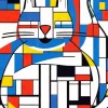 Abstract Geometric Cat Diamond Painting