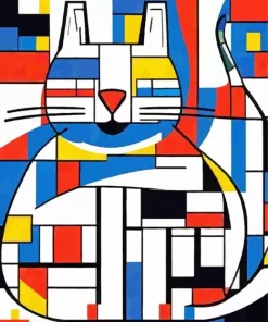 Abstract Geometric Cat Diamond Painting