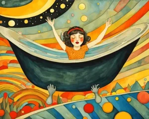 Girl In Bathtub Diamond Painting
