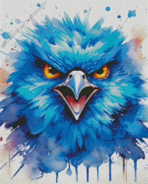 Blue Bird Face Diamond Painting