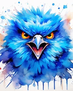 Blue Bird Face Diamond Painting