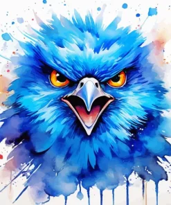 Blue Bird Face Diamond Painting