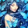 Blue Butterfly Girl Diamond Painting