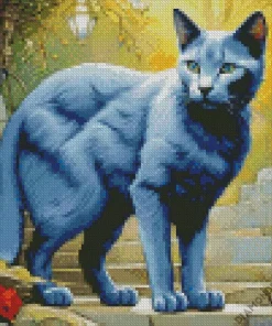 Blue Cat Art Diamond Painting