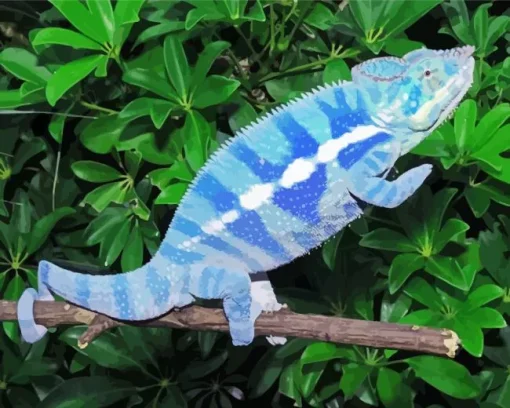 Blue Chameleon Diamond Painting
