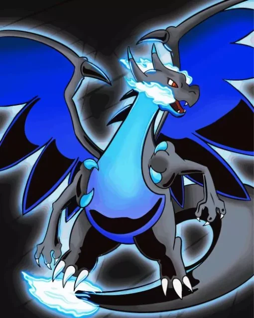 Blue Charizard Diamond Painting