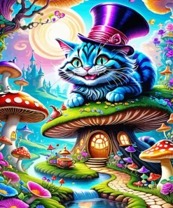 Blue Cheshire Cat Diamond Painting