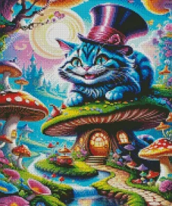 Blue Cheshire Cat Diamond Painting
