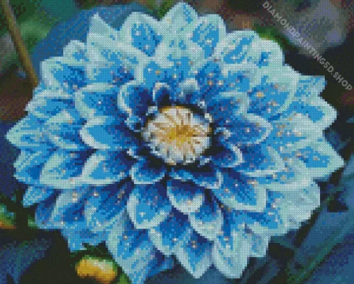 Blue Chrysanthemum Diamond Painting
